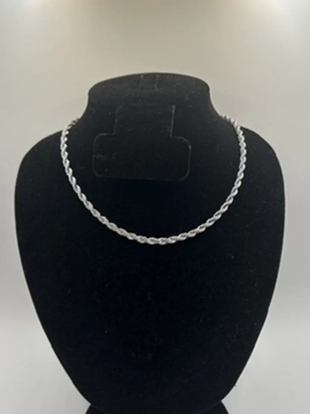 4mm Rope Chain Real Silver Womens Dainty Stainless Steel Plated 18 Inch Durable